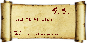 Izsák Vitolda névjegykártya